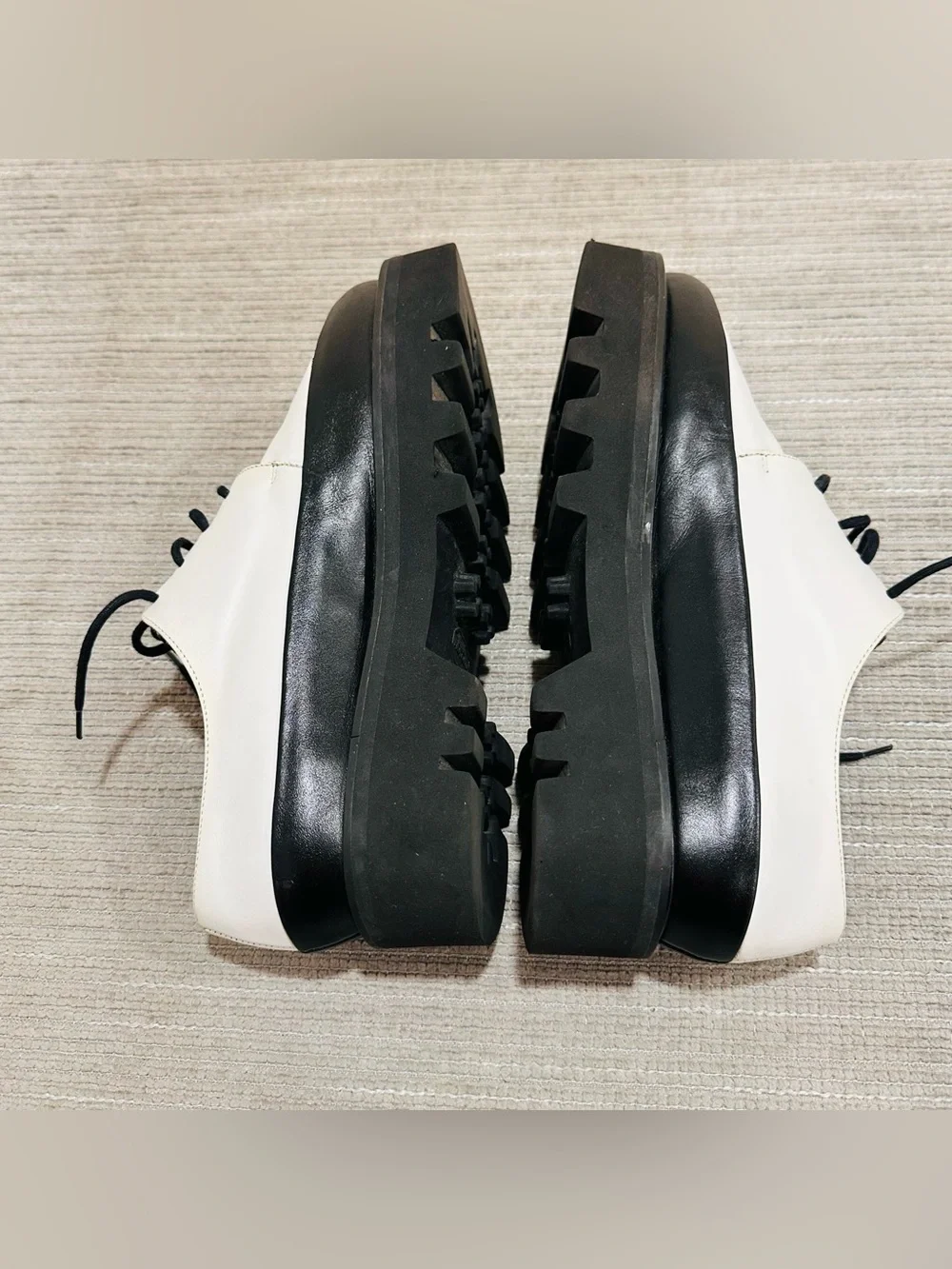 Unreal Fields Step Up White‎ Leather Creepers Platform Derby Shoes EU 39 / US 8